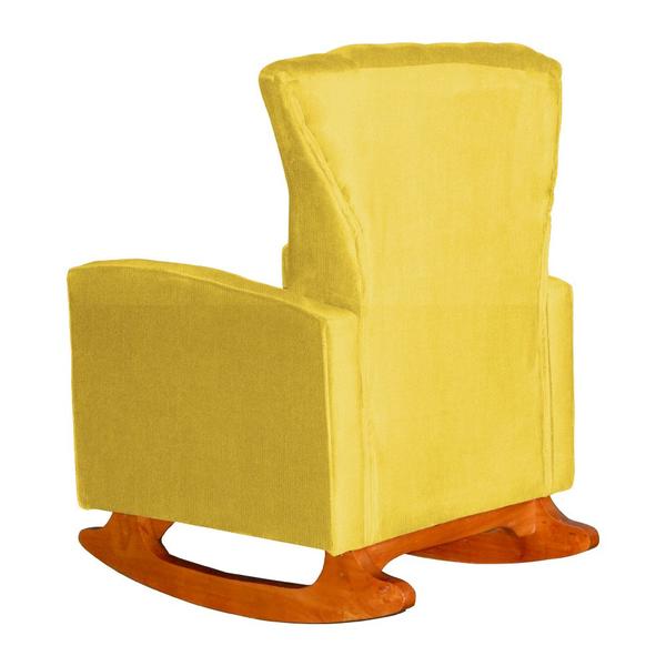 Imagem de Poltrona Estofada de Balanço Sala Quarto Melinda Suede Amarelo - DL DECOR