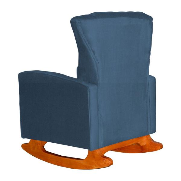 Imagem de Poltrona Estofada de Balanço Sala Quarto Melinda Suede Azul Royal - DL DECOR