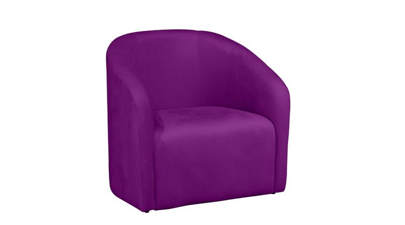 Imagem de Poltrona Estofada Decorativa Sala de Estar Lara Tecido Veludo Roxo - DL DECOR