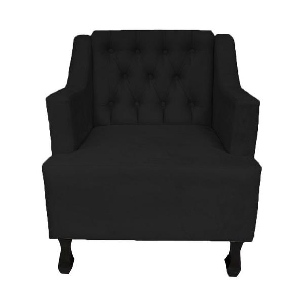 Imagem de Poltrona Estofada Para Hall de Entrada Heloisa Suede Preto DL Decor