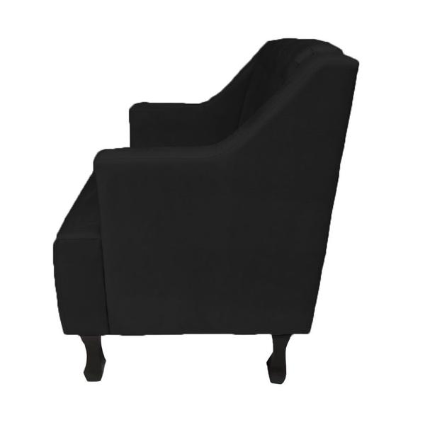 Imagem de Poltrona Estofada Para Hall de Entrada Heloisa Suede Preto DL Decor