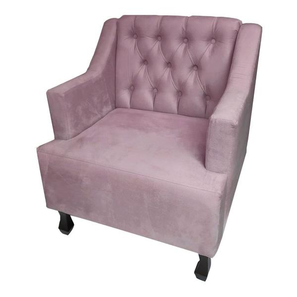 Imagem de Poltrona Estofada Para Hall de Entrada Heloisa Suede Rose DL Decor