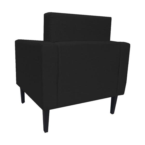 Imagem de Poltrona Estofada Para Quarto Closet Leticia Slim Suede Preto - LM DECOR