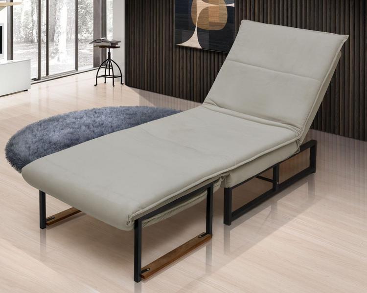 Imagem de Poltrona Estofada Reclinável Versat Retrátil Cama Chaise Puff Clínica Descanso Estilo Industrial Sala Casa Acampamento Quarto Visita Leitura Repouso