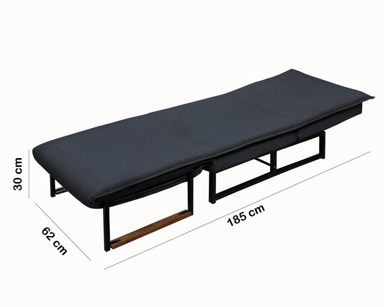 Imagem de Poltrona Estofada Reclinável Versat Retrátil Cama Chaise Puff Clínica Descanso Estilo Industrial Sala Casa Acampamento Quarto Visita Leitura Repouso