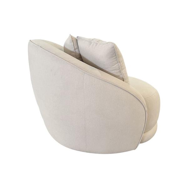 Imagem de Poltrona Giratória 122cm Mercy Bouclé Suave Off White - Sallar Home