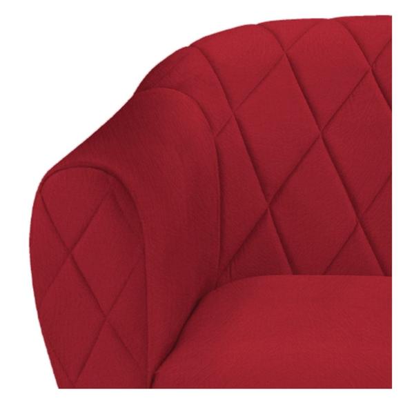 Imagem de Poltrona Grazi Base Giratória de Metal Suede Vermelho - Amarena Móveis