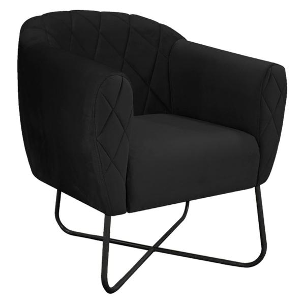 Imagem de Poltrona Grazi  Base X Preta Suede Preto - Amarena Móveis