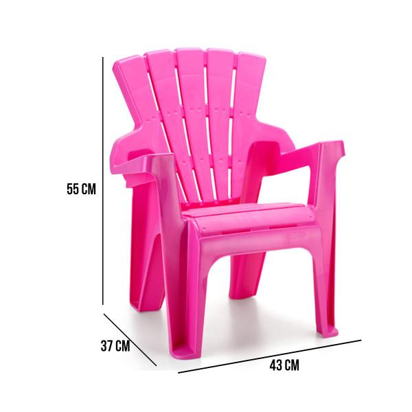 Imagem de Poltrona Infantil Americana Plástica Rosa Cadeira Reforçada