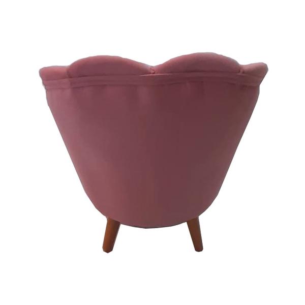 Imagem de Poltrona Infantil Decorativa Para Sala de Estar Quarto Pétala Suede Rosa