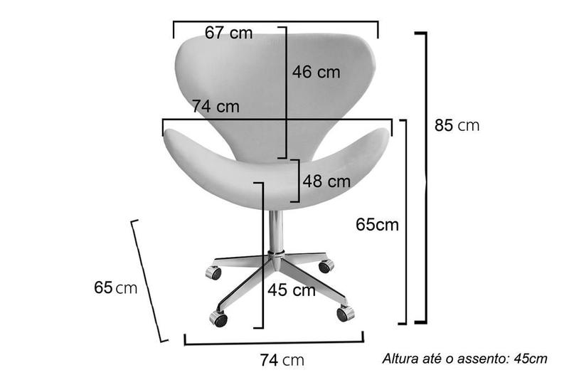 Imagem de Poltrona Isis Swan Cadeira Giratória com Rodinhas Escritório, Home office