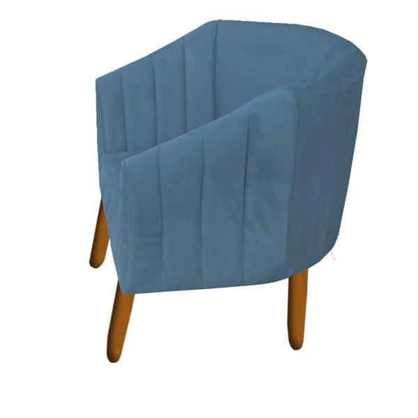 Imagem de Poltrona Julia Decoração Salão Cadeira Escritório Recepção Estar Amamentação Suede Azul Tiffany  - D'Classe Decor