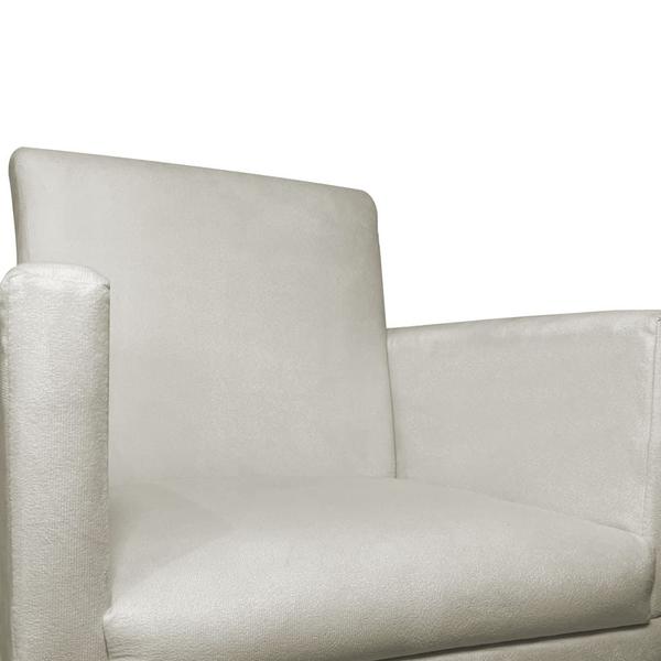 Imagem de Poltrona Klara Base Industrial Preta Suede Bege - Vallisa Decor