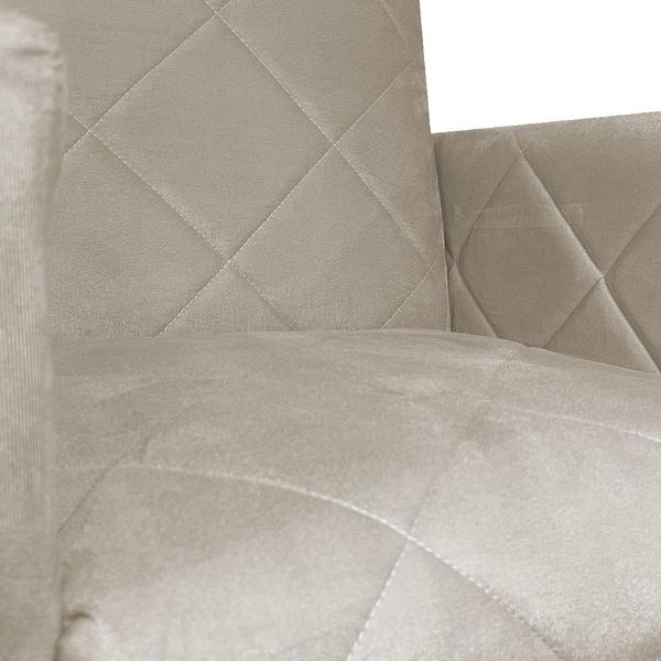 Imagem de Poltrona Klara Suede Bege Base De Ferro Preta - Belliv Decor