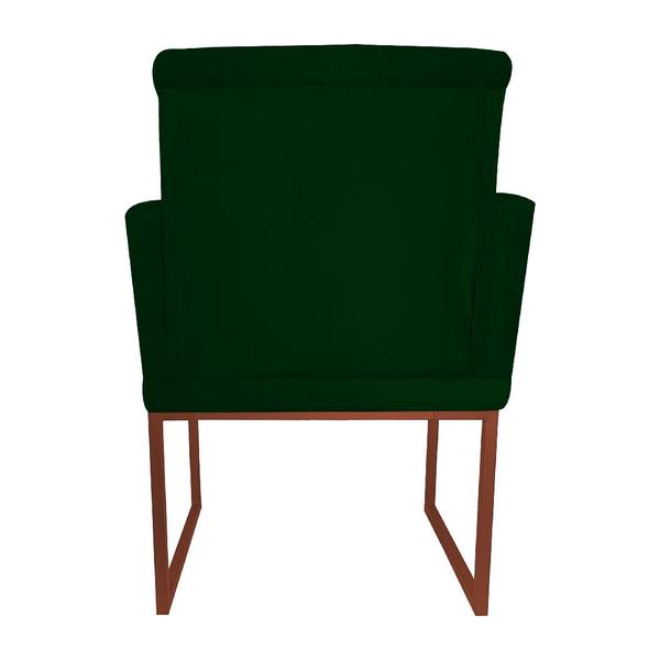 Imagem de Poltrona Klara Suede Verde Base De Ferro Cobre  - Belliv Decor