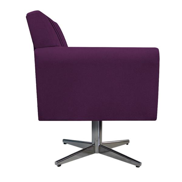 Imagem de Poltrona Laura Base Giratória de Metal Suede Roxo - ADJ Decor