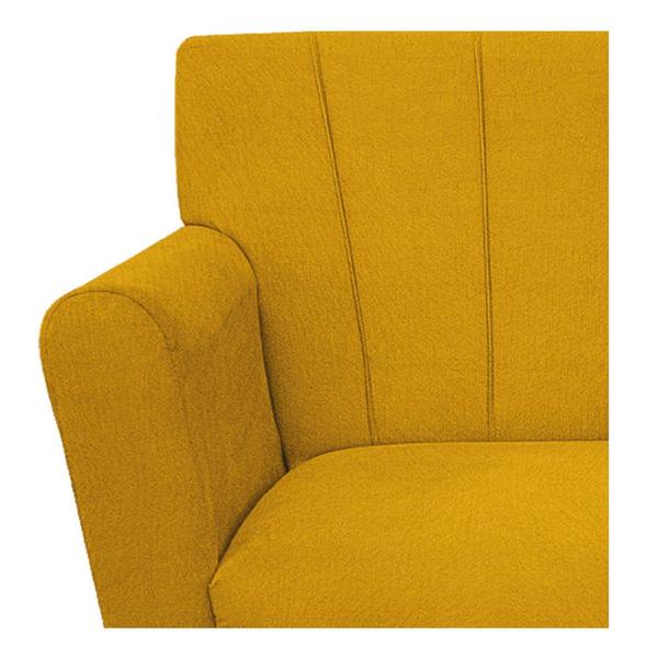 Imagem de Poltrona Laura Pés Palito Mel Suede Amarelo - ADJ Decor