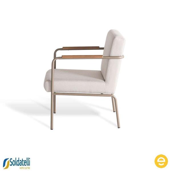 Imagem de Poltrona Lope Base Metal Bronze Polyester Bege Claro  - Ease