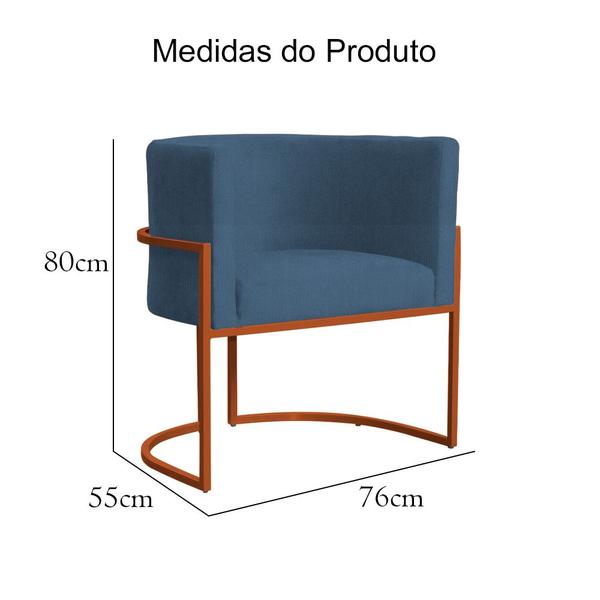 Imagem de Poltrona Luana para Sala Base em Bronze Suede Cores - DS Estofados