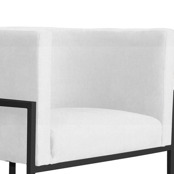 Imagem de Poltrona Luana Suede Branco Base Preto Sala Luxo  - FM