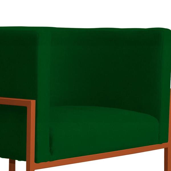 Imagem de Poltrona Luana Suede Verde Base Metálica Cobre - Belliv Decor