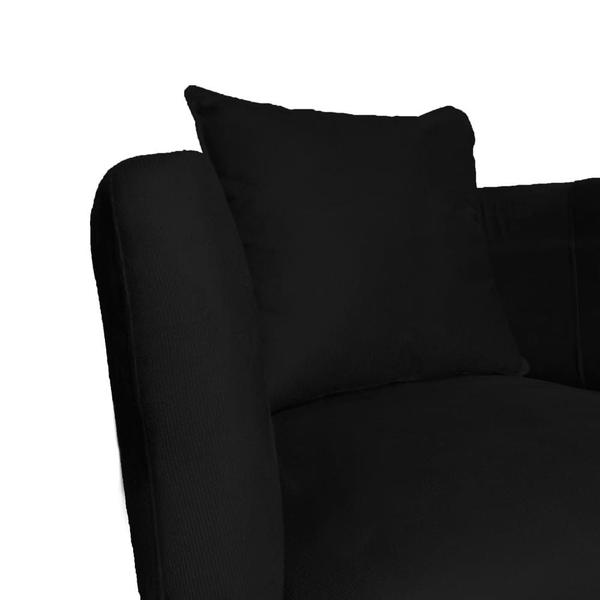 Imagem de Poltrona Luaninha Base Metálica Preta Suede Preto - Belliv Decor