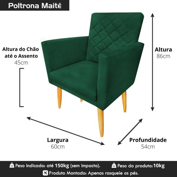 Imagem de Poltrona Maitê Decorativa Matelassê Suede