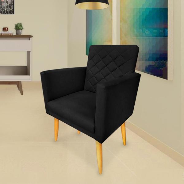 Imagem de Poltrona Maitê Decorativa Matelassê Suede Preto