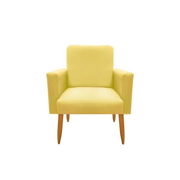 Imagem de Poltrona Malibu Decorativa Suede Amarelo