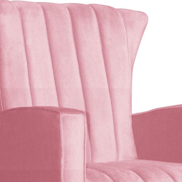 Imagem de Poltrona Melinda Amamentação Suede Rosa - Vallisa Decor