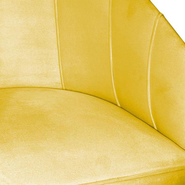 Imagem de Poltrona Mia Suede Amarelo Base Metálica Dourada - Belliv Decor