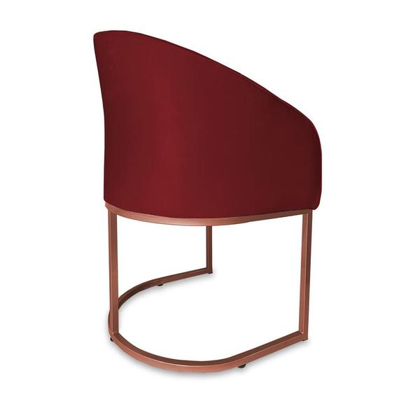 Imagem de Poltrona Mia Suede Bordo Base Metálica Cobre - Belliv Decor