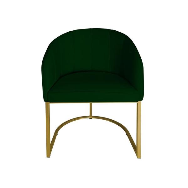 Imagem de Poltrona Mia Suede Verde Base Metálica Dourada - Belliv Decor