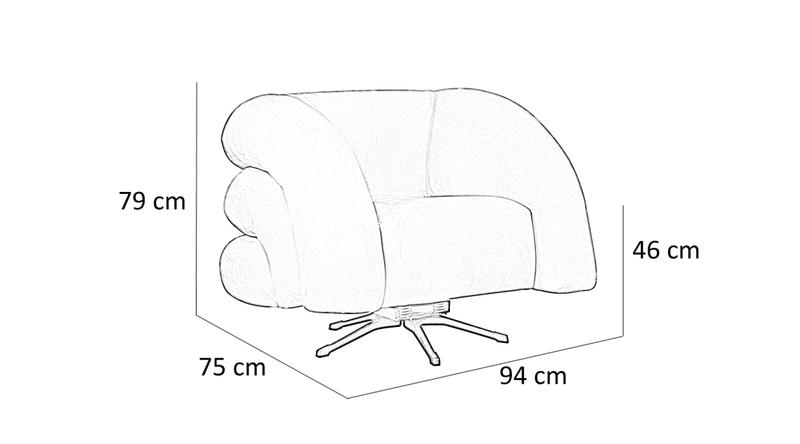 Imagem de Poltrona Micheli 94cm Base Reclinável Veludo