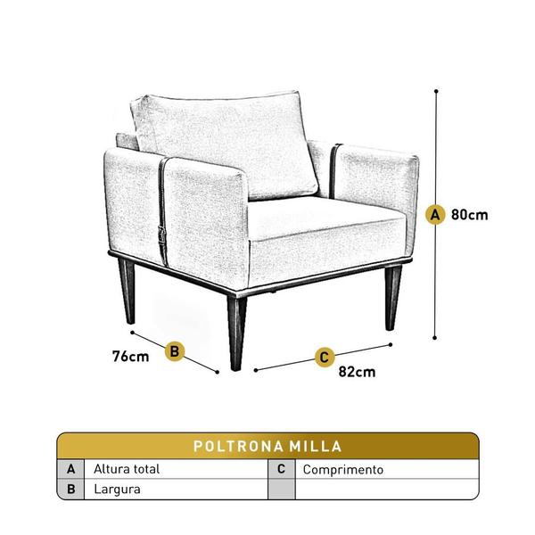 Imagem de Poltrona Milla Luxo Madeira Maciça Castellar Móbile