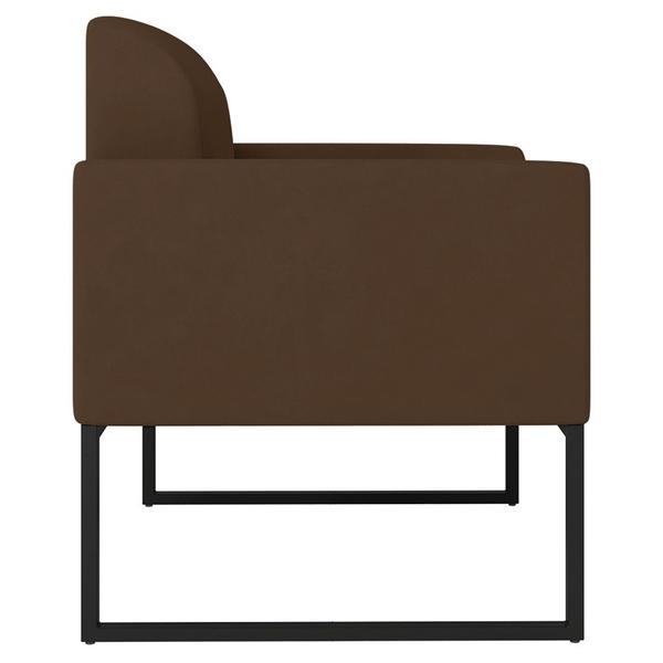 Imagem de Poltrona Namoradeira Decorativa Isabella Base Industrial Suede Marrom/Preto G19 - Gran Belo