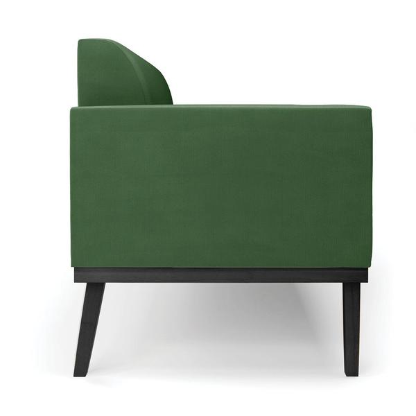 Imagem de Poltrona Namoradeira Decorativa Isabella Pés Fixo em Madeira Preto Suede Verde G19 - Gran Belo