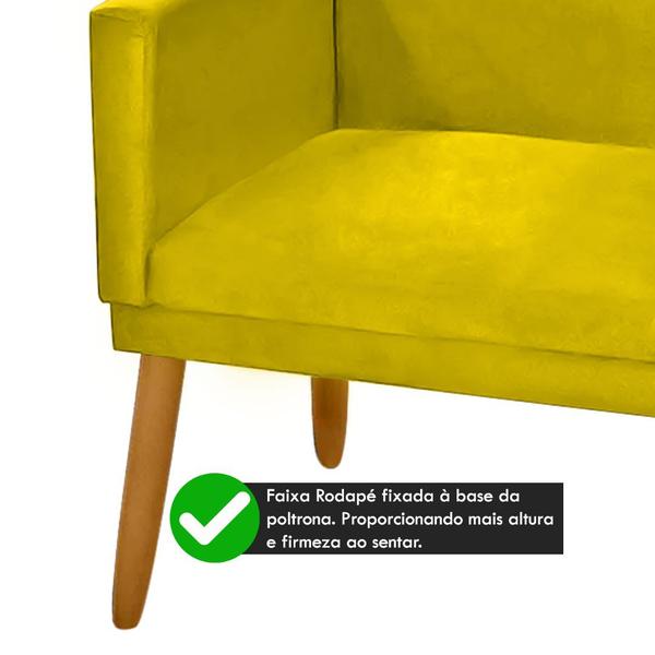 Imagem de Poltrona Namoradeira Estofada para Sala de Estar Visitas Suede Amarelo