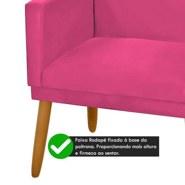 Imagem de Poltrona Namoradeira Estofada para Sala de Estar Visitas Tecido Sintético Rosa Pink