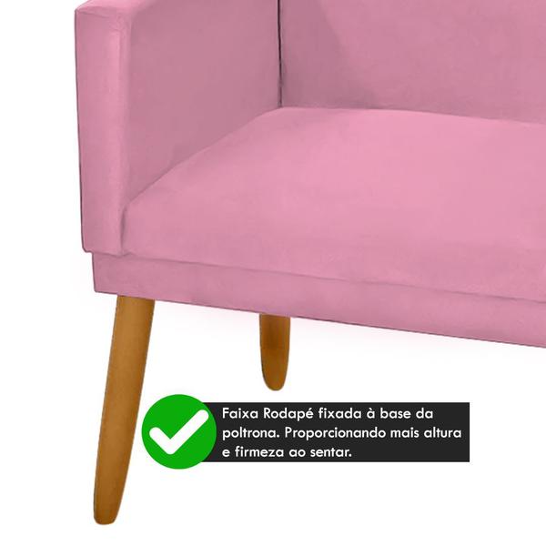 Imagem de Poltrona Namoradeira Nina 2 Lugares Suede Rosa