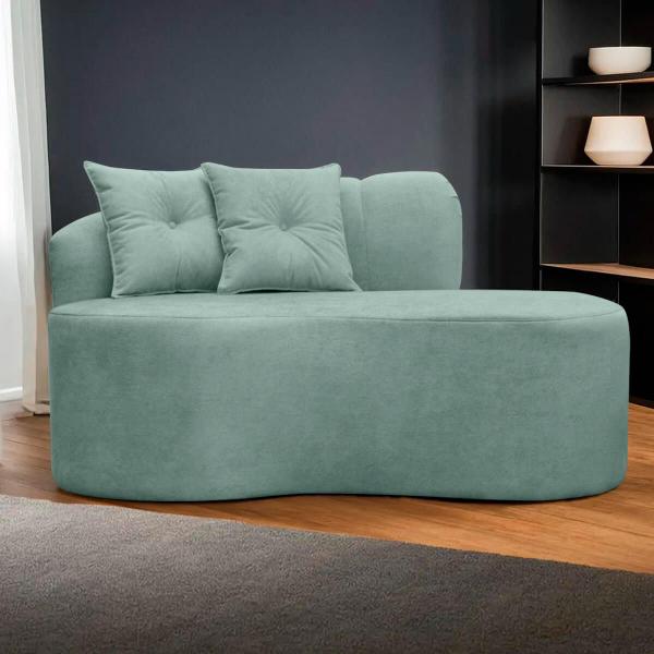 Imagem de Poltrona Namoradeira Orgânica Plaza 2,00m Redondo Bouclê Verde Menta SOFA STORE