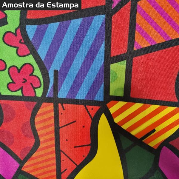 Imagem de Poltrona Nina  com Rodapé Tecido Suede Estampa Romero Britto para Ateliê Sala Quarto