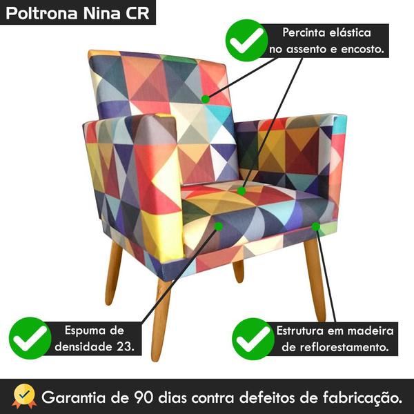 Imagem de Poltrona Nina Decorativa Luxo Suede