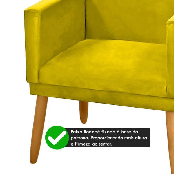 Imagem de Poltrona Nina Decorativa Sala De Estar Luxo Suede Amarelo