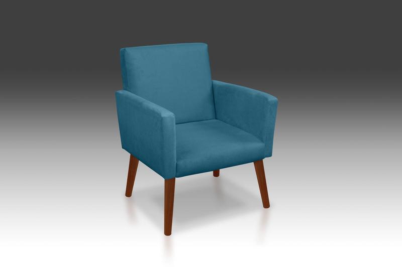 Imagem de Poltrona Nina Suede Azul Claro -Modena Decor 