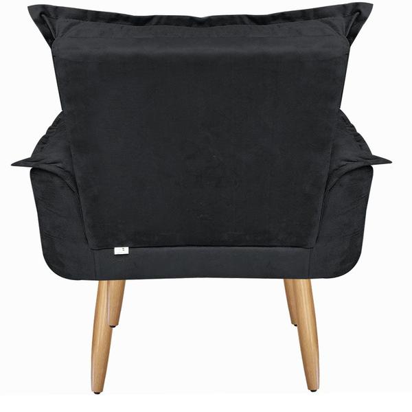 Imagem de Poltrona Opala Cadeira Decorativa Suede Preto para Escritório Sala de Estar Recepção