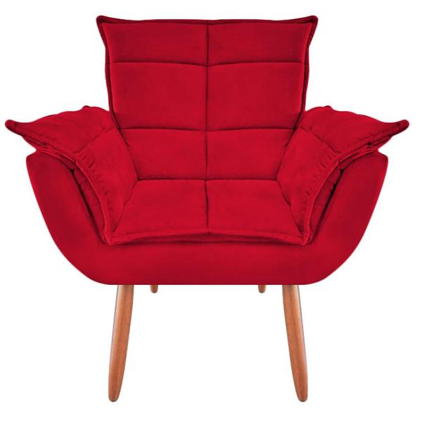 Imagem de Poltrona Opala Decorativa Escritório Suede Vermelho