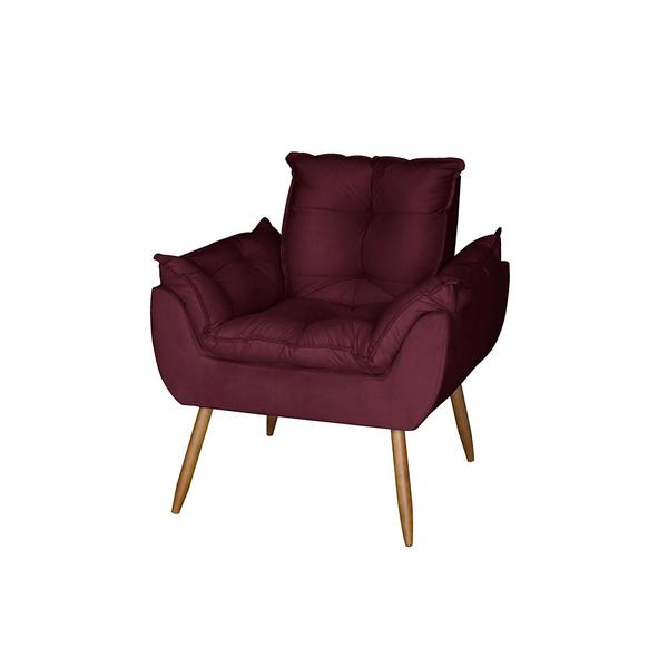 Imagem de Poltrona Opala Decorativa Suede Marsala Dal Poz Estofados