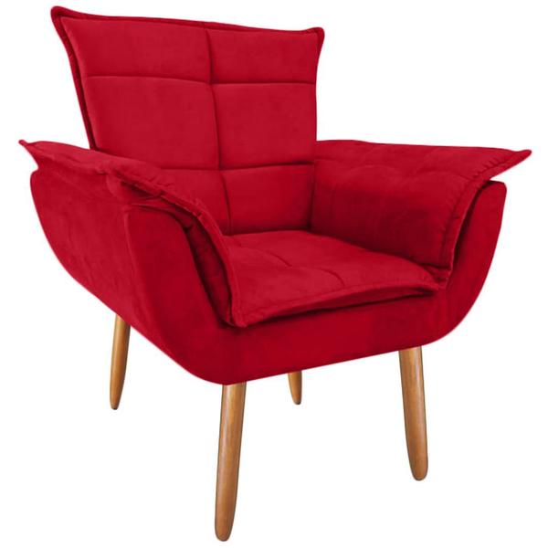 Imagem de Poltrona Opala Luxo suede Vermelho para quarto