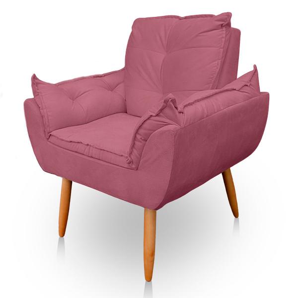 Imagem de Poltrona Opala para Sala e Quarto Suede Rose - LH Decor